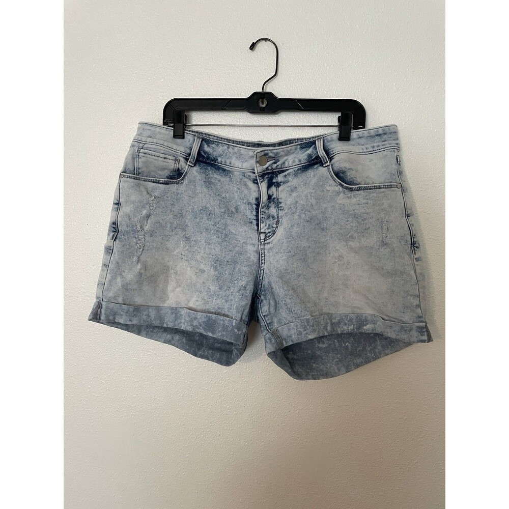 APT 9 Modern Denim Shorts Distressed Cuffed Blue Size 16 Women